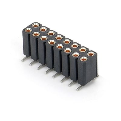 2.54mm Hai hàng H7.0mm SMT PCB đồng máy tròn nữ đầu đầu nối PA6T Đen