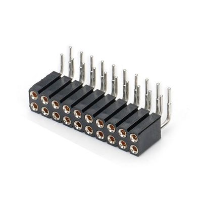 2.54mm Hai hàng H7.0mm SMT PCB đồng máy tròn nữ đầu đầu nối PA6T Đen