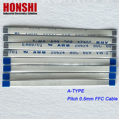 Đầu nối flex phẳng AWM 20624 0.5mm Pitch 4 Pin Pin Facable Flat Ribbon Cáp lắp ráp
