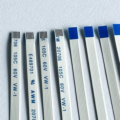 6 pin FFC Cáp phẳng Custom AWM 20706 105C 60V VW-1 0,5mm Pitch 8 10 64p FFC FPC Cáp