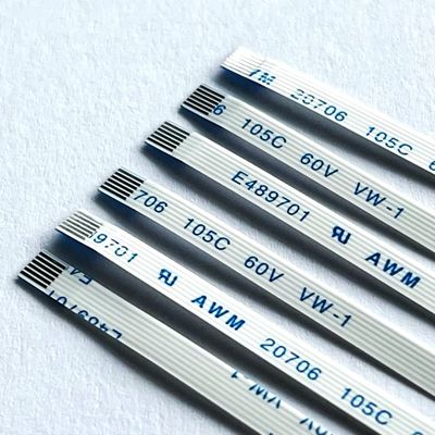 6 pin FFC Cáp phẳng Custom AWM 20706 105C 60V VW-1 0,5mm Pitch 8 10 64p FFC FPC Cáp