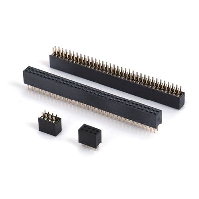 1.0 Phụ nữ đầu đề đắm hai hàng thẳng PA6T Đen 2pin-100pin Board To Board connector