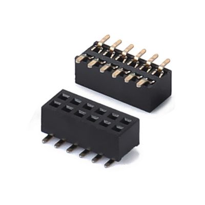 1.0 Phụ nữ đầu đề đắm hai hàng thẳng PA6T Đen 2pin-100pin Board To Board connector