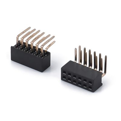 1.0 Phụ nữ đầu đề đắm hai hàng thẳng PA6T Đen 2pin-100pin Board To Board connector