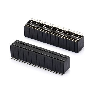 1.0 Phụ nữ đầu đề đắm hai hàng thẳng PA6T Đen 2pin-100pin Board To Board connector