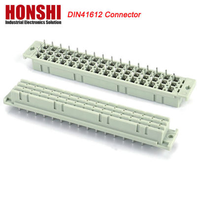 Đường viền góc phải PCB 128 Pin DIN 41612 Euro Female Connector With Board Lock Pbt Grey