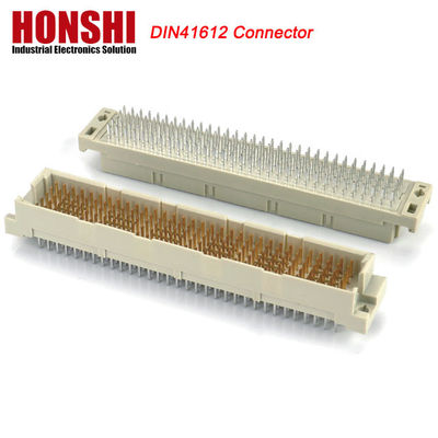 Đường viền góc phải PCB 128 Pin DIN 41612 Euro Female Connector With Board Lock Pbt Grey