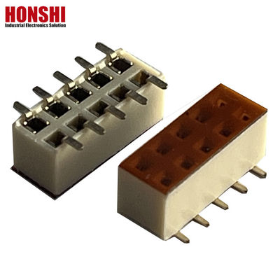 Phụ nữ Header Connector Double Row White Pitch 2.54mm H7.1 10p SMT Type PA6T PCB Board