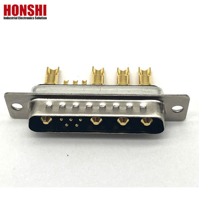 9w4 Liên lạc dây hàn D Sub Connector Vàng đệm nam hỗn hợp điện cao 5 + 4 lõi