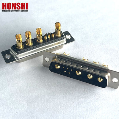 9w4 Liên lạc dây hàn D Sub Connector Vàng đệm nam hỗn hợp điện cao 5 + 4 lõi