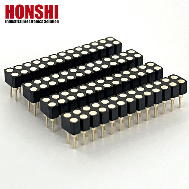 2.54mm PCB hai hàng H3.0mm 7.4mm đồng thẳng Máy tròn đầu phụ nữ kết nối