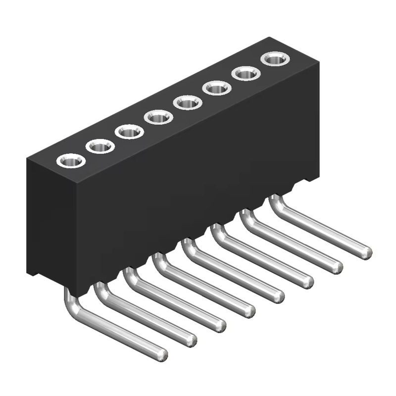 1.27mm Máy gia công đầu phụ nữ H4.1 Vòng hàng đơn góc phải đầu ghim nữ