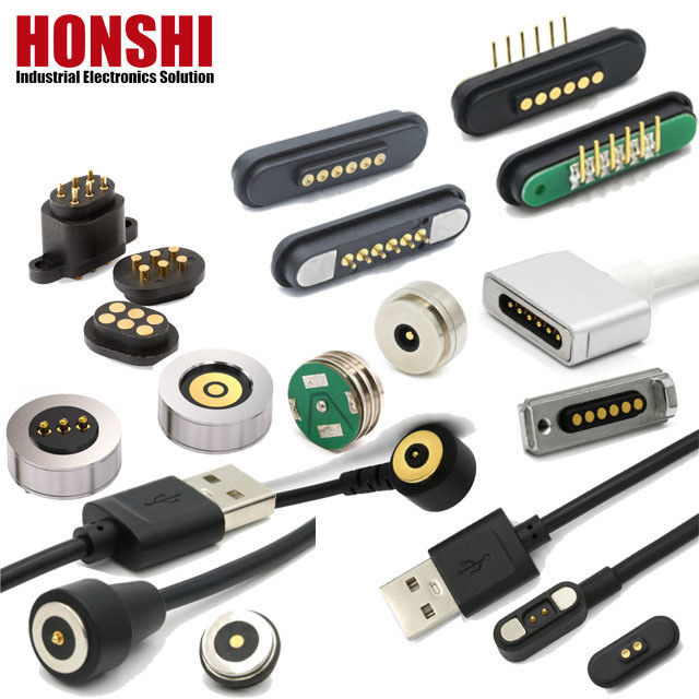 High Current Magnetic Pogo Pin Connector 1A 2A 3A 5A 10A Nạp mùa xuân