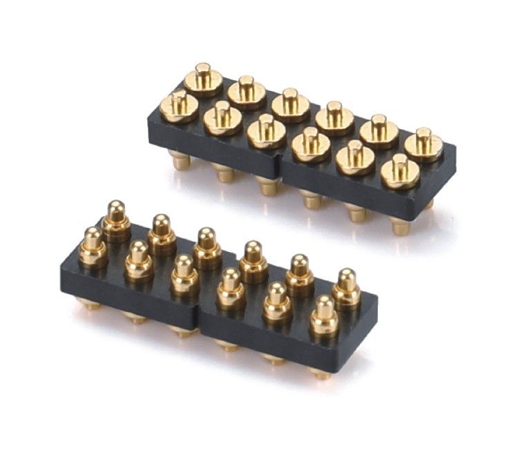 2.54mm H3.5mm 12pin Đàn ông Pogo pin kết nối hai hàng màu đen nhựa thẳng dip pcb