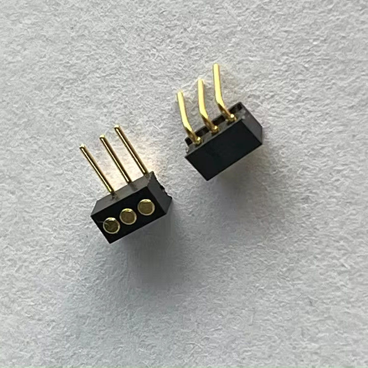 1.27mm 3pin góc phải loại đắm đồng xuôi nạp từ tính Pogo Pin Connector