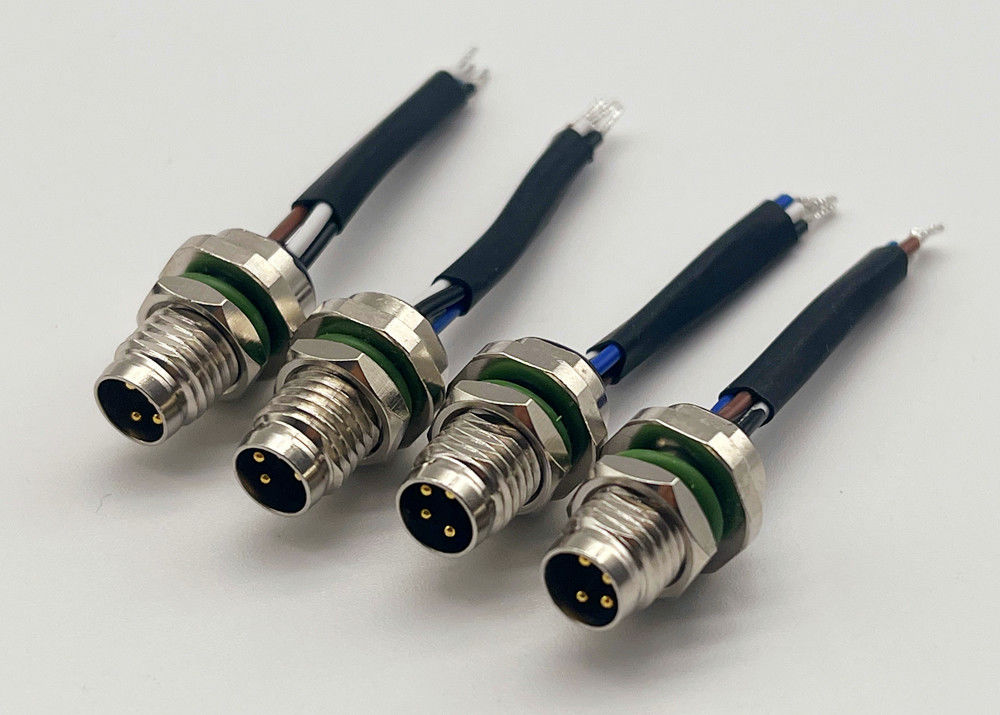 4 pin vòng dây kết nối đằng sau vít gắn M8 Panel Mount Connector