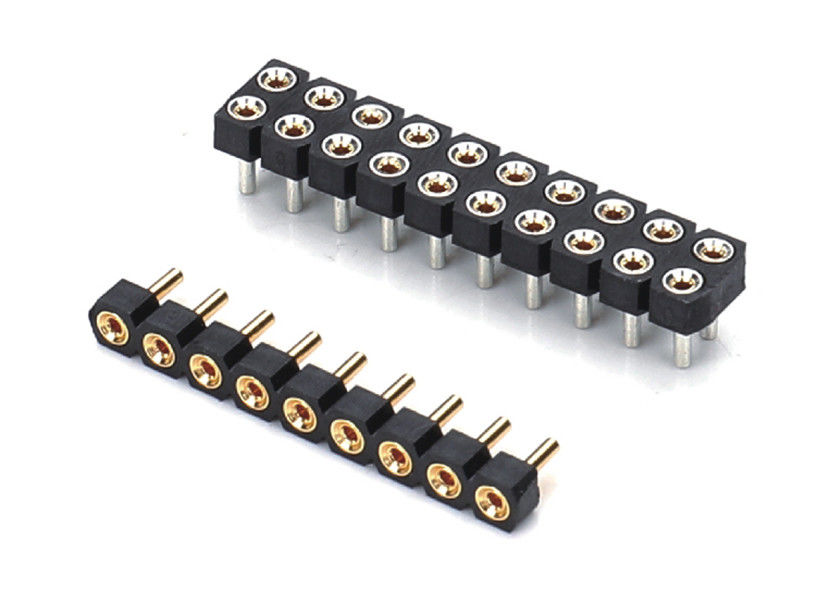 2.0mm Máy tròn phụ nữ Pin đầu đầu nối PCB hai hàng H2.8mm 7.4mm
