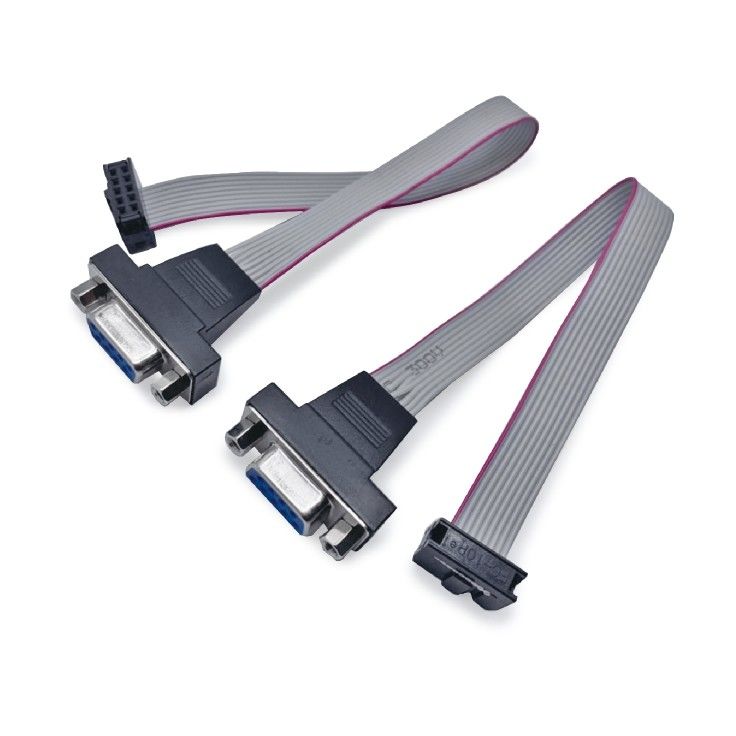 D-sub DB9 đến FC-10p 2.54mm Cáp băng phẳng nam nữ đến 10 26 pin IDC dây kết nối