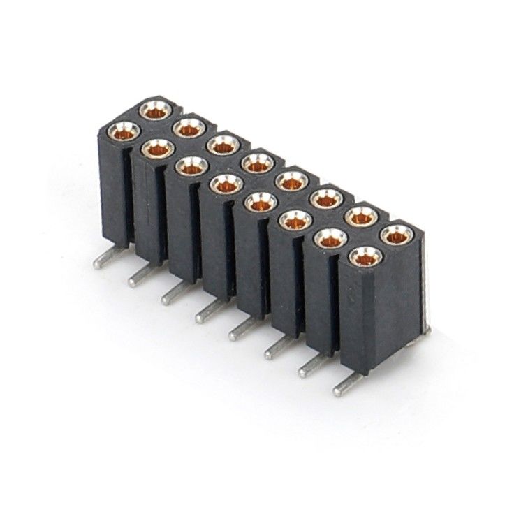 2.54mm Hai hàng H7.0mm SMT PCB đồng máy tròn nữ đầu đầu nối PA6T Đen