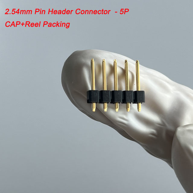 2.54mm Pitch Pin Header Connector 5 Pin thẳng với Cap Board To Board Connector