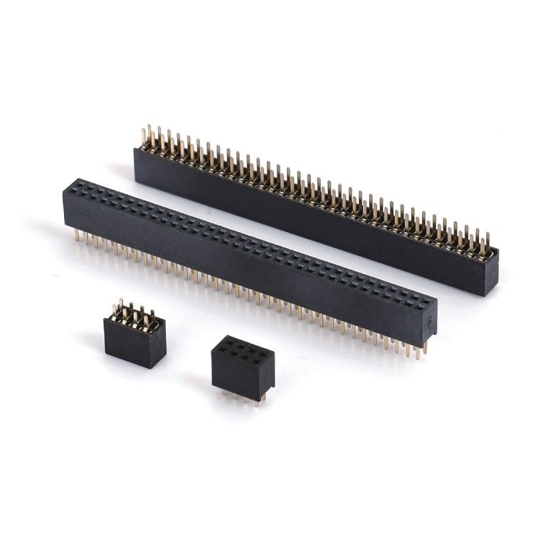 1.0 Phụ nữ đầu đề đắm hai hàng thẳng PA6T Đen 2pin-100pin Board To Board connector
