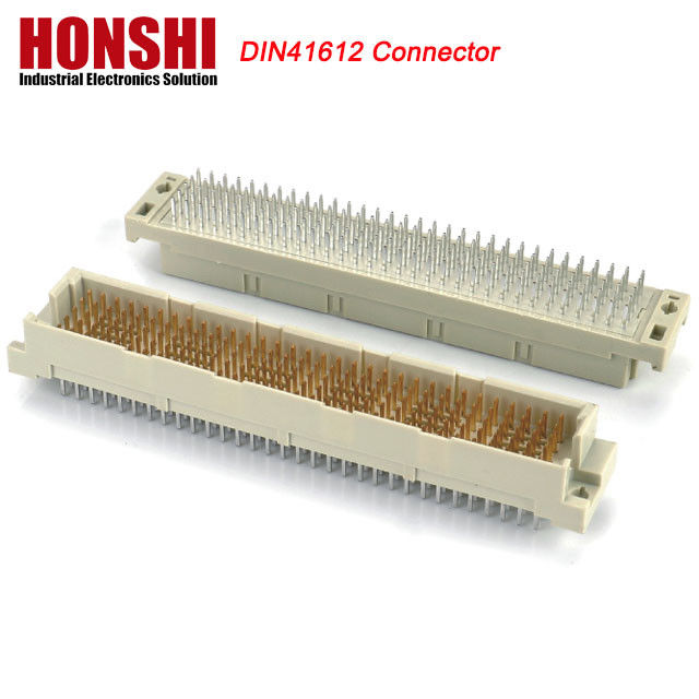 DIN 41612 Bốn hàng Inline 128 Pin DIN41612 Connector Brass PCB Ứng dụng hiện tại