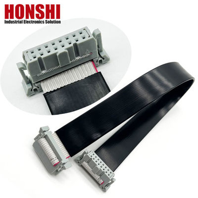 16 pin IDC Cáp băng PVC phẳng với bộ kết nối pitch 2.54mm Độ dài tùy chỉnh