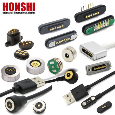 High Current Magnetic Pogo Pin Connector 1A 2A 3A 5A 10A Nạp mùa xuân