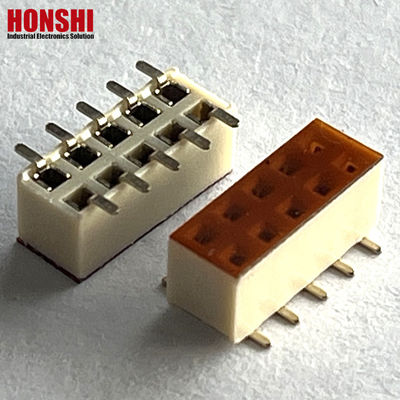 Phụ nữ Header Connector Double Row White Pitch 2.54mm H7.1 10p SMT Type PA6T PCB Board