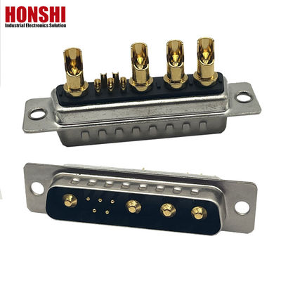 9w4 Liên lạc dây hàn D Sub Connector Vàng đệm nam hỗn hợp điện cao 5 + 4 lõi