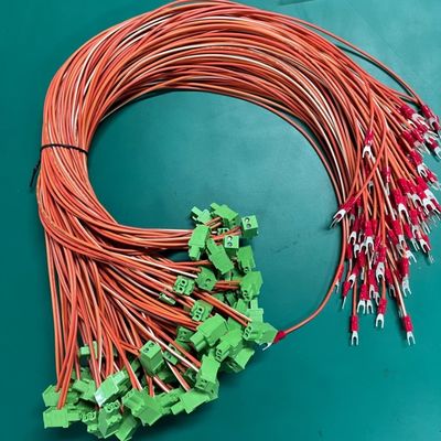 Lắp ráp dây cáp OEM cho máy công nghiệp, đầu nối 5.08mm, màu xanh lá cây, và bộ dây điện, kiểm tra 100%, 0.5M 1M